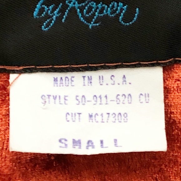 VTG Lone Roo By Roper Crushed Velvet Blouse - Picture 11 of 12